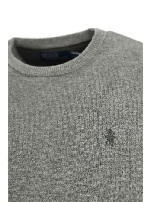 Maglione in lana con pony grigio POLO RALPH LAUREN | 710 876714007